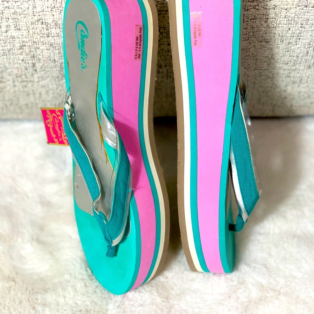 Candies wedge sandals pink and blue - Picture 5 of 10